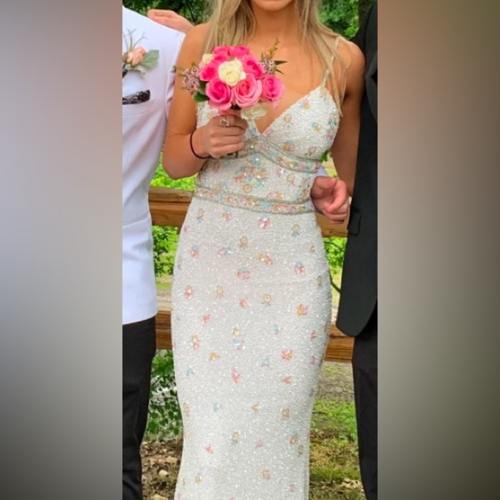 Sherri Hill Multicolor Embellished Prom Dress